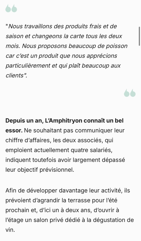 On parle de nous - L'Amphitryon - restaurant SAINT-GALMIER - les meilleurs restaurant de SAINT-GALMIER